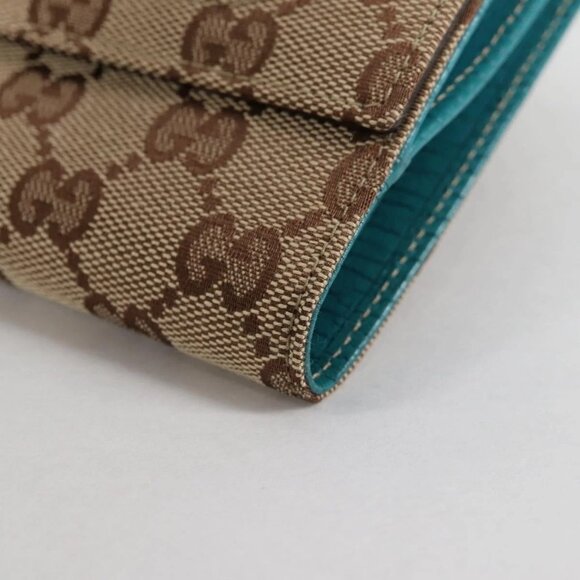 GUCCI Horsebit GG Canvas Wallet Beige Gold 138029 Auth yk19499V - Picture 4 of 16